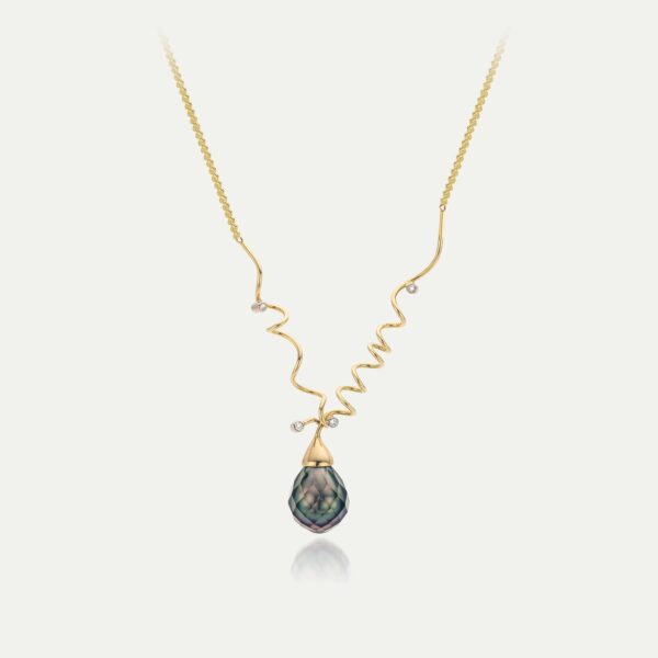 Gouden collier met Tahiti parel