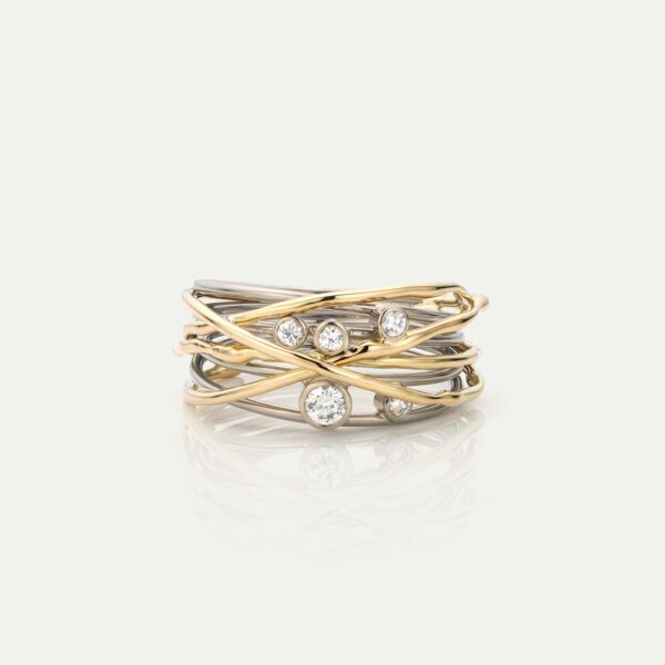 Entwined Love, gouden wikkelring met diamant - Afbeelding 3