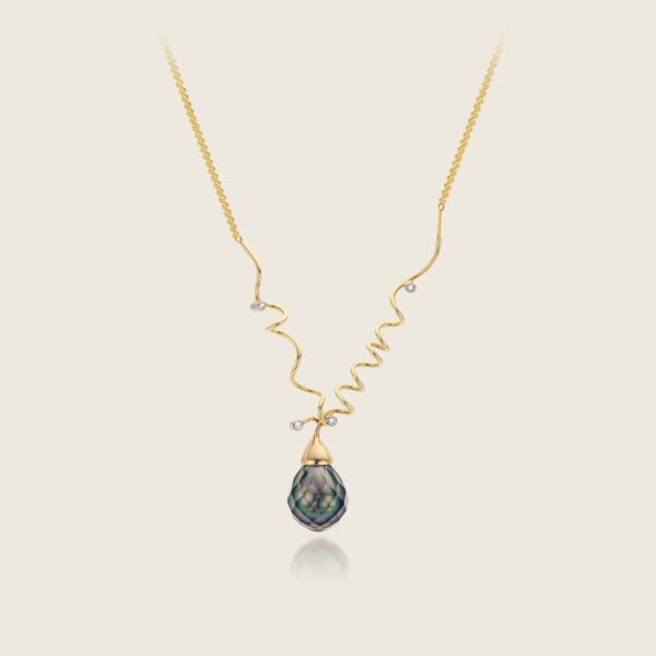 Gouden collier met Tahiti parel