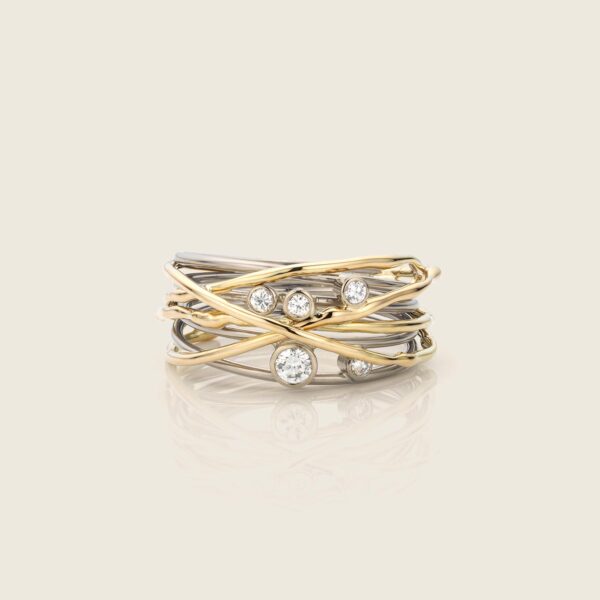 Entwined Love, gouden wikkelring met diamant - Afbeelding 3